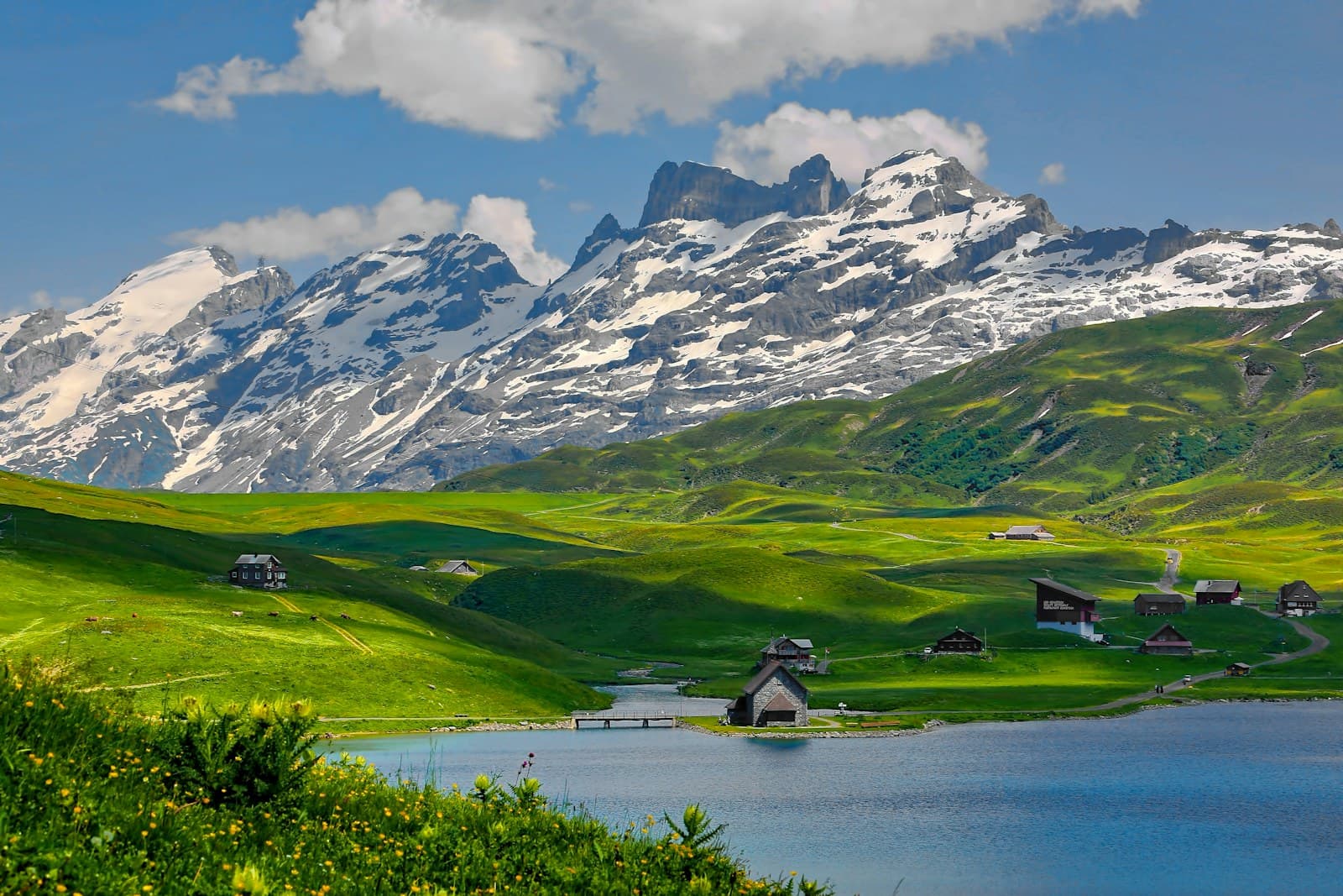 Switzerland: mountain and houses