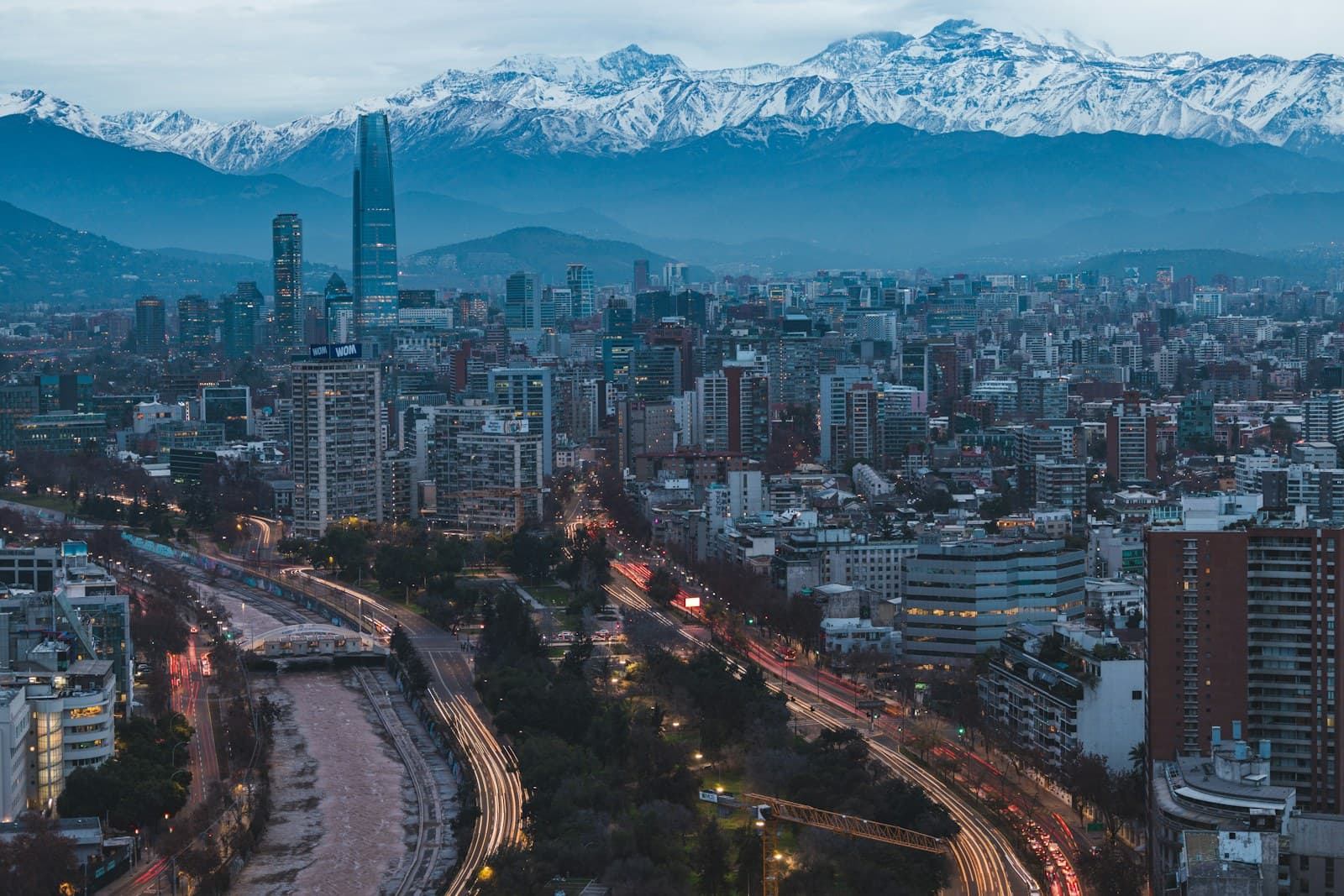 Chile: a view of a city with mountains in the background