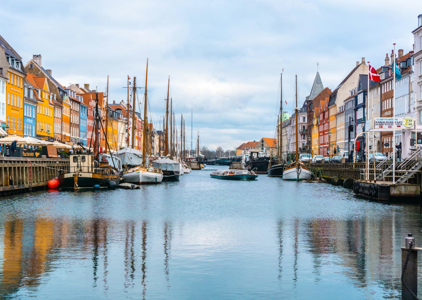 Copenhagen: boats in canal in Denmark during daytime