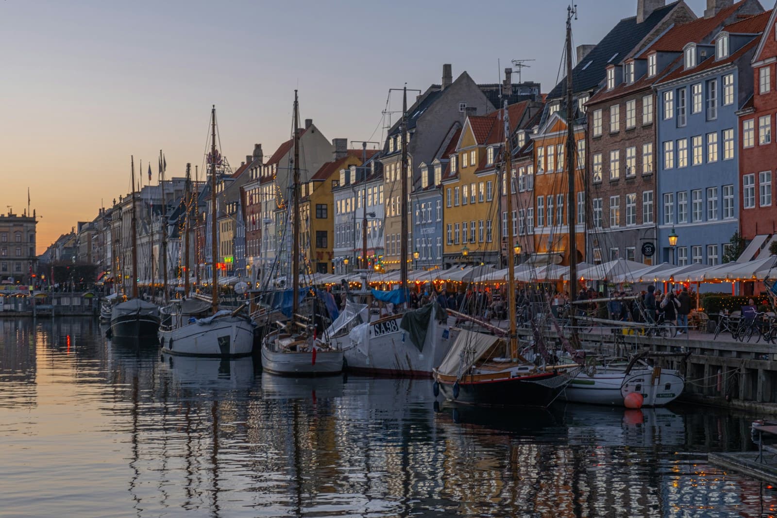 Copenhagen: boats docked in a harbor