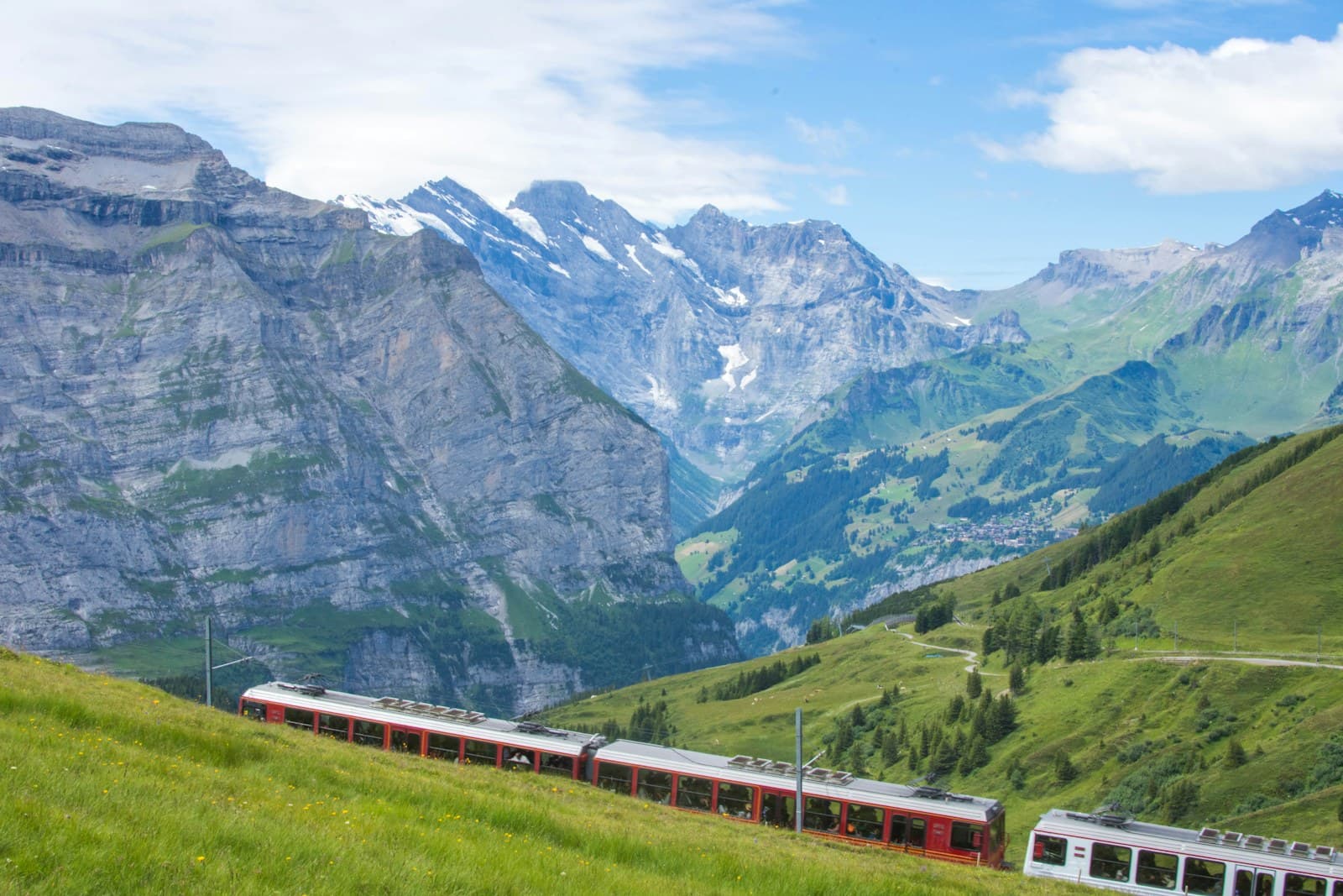 Europe & UK: red and white train