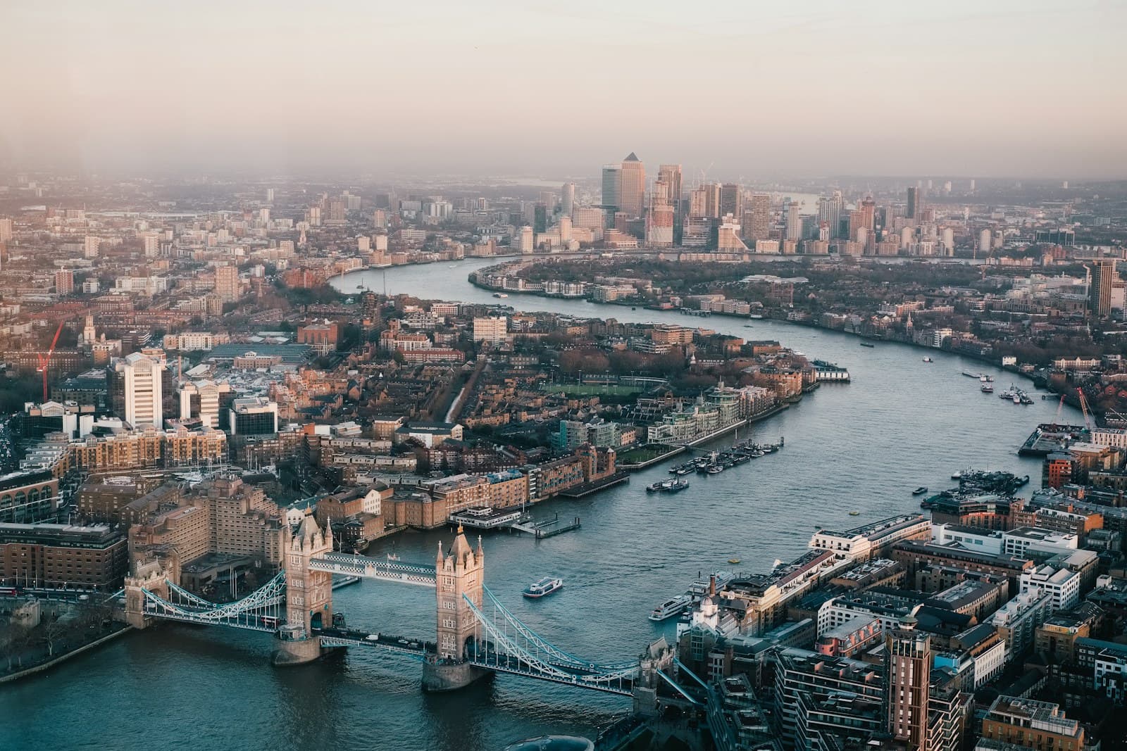 UK: aerial photography of London skyline during daytime
