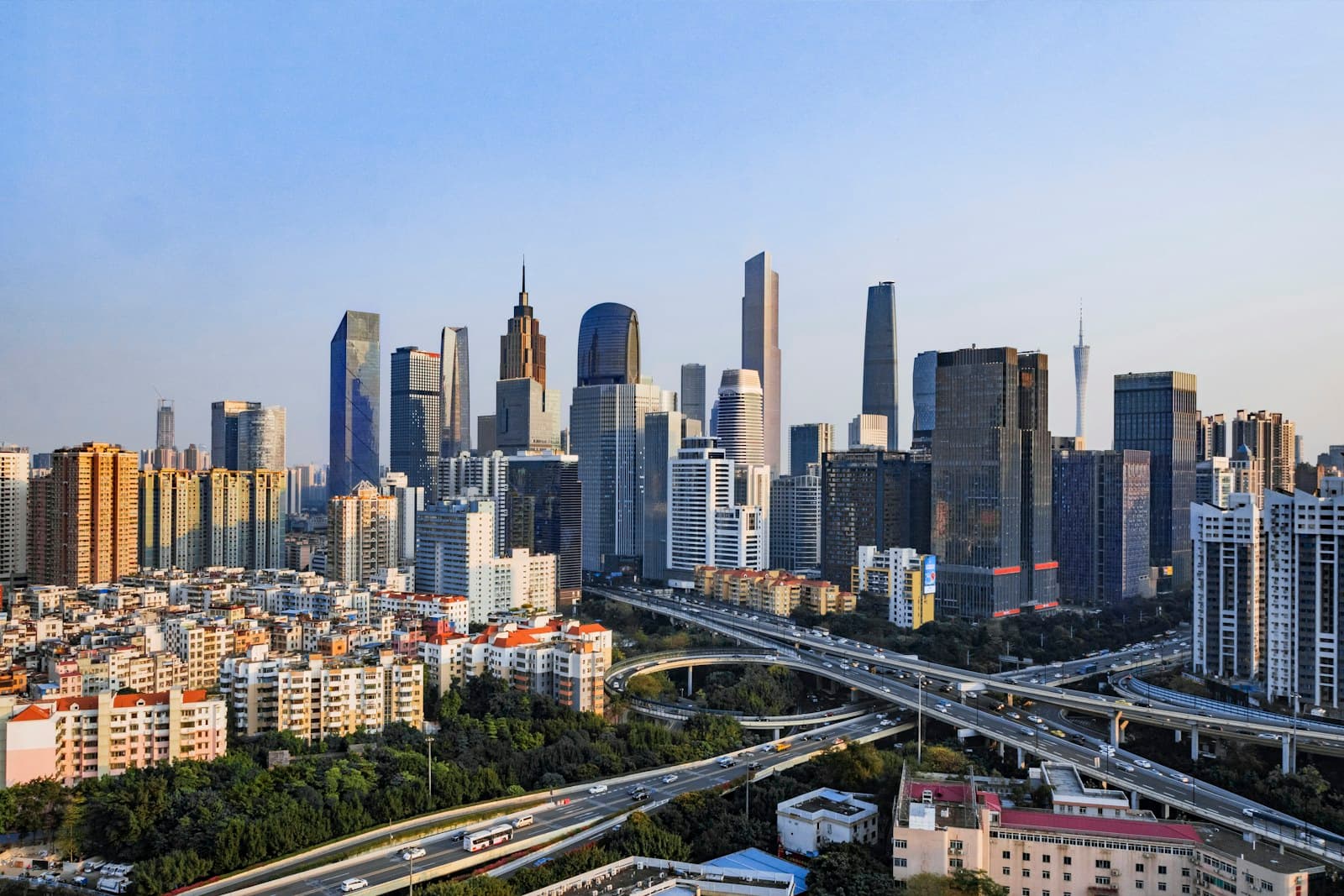 Guangzhou: city buildings under blue sky during daytime