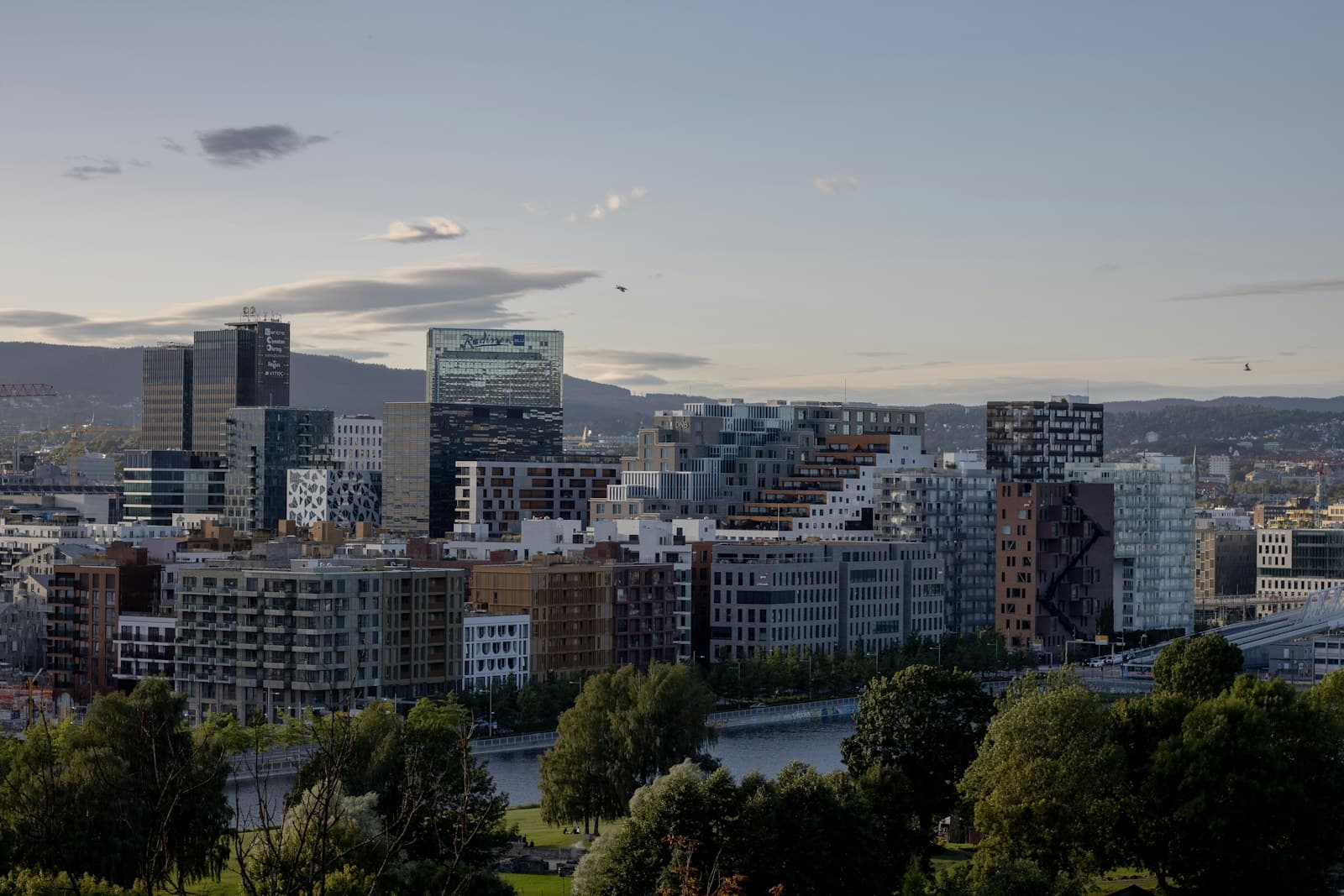 Oslo: A view of a city from a hill