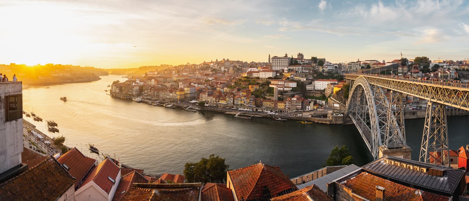 Porto: aerial photography of bridges and buildings