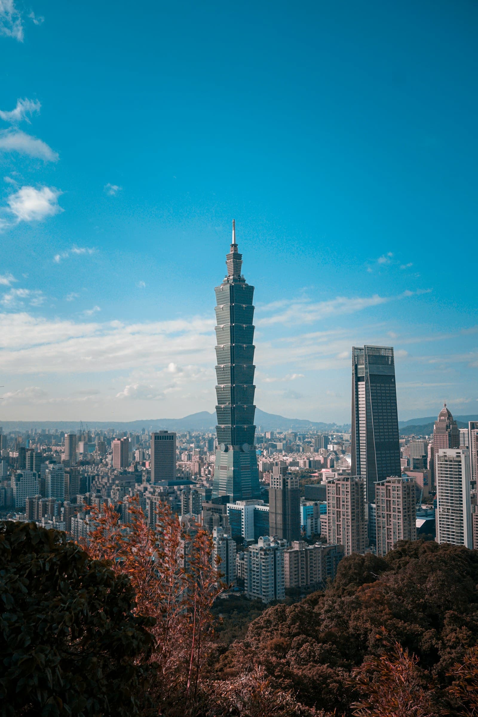 Taipei: city skyline under blue sky during daytime