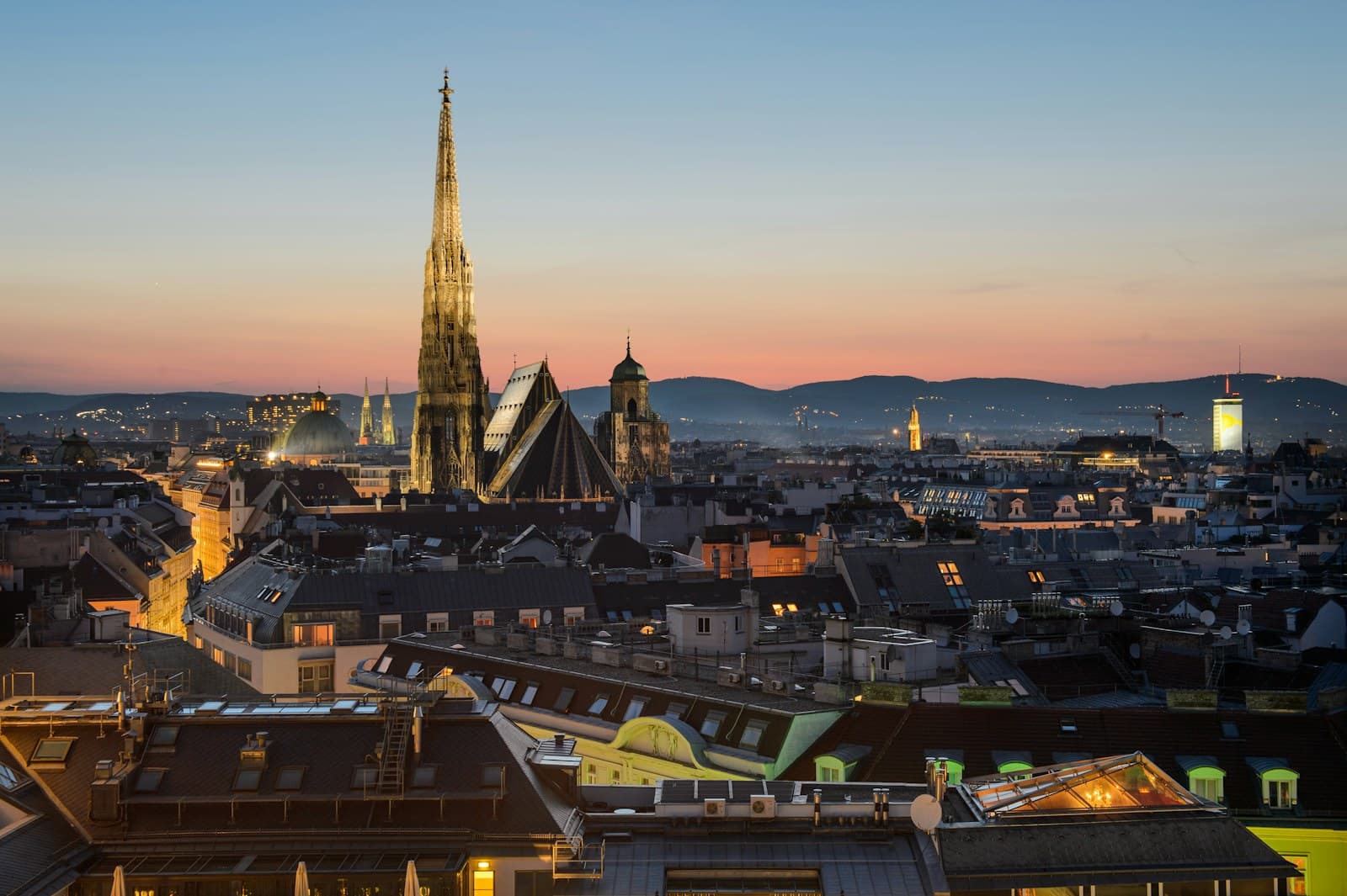 Vienna: aerial photography of city buildings