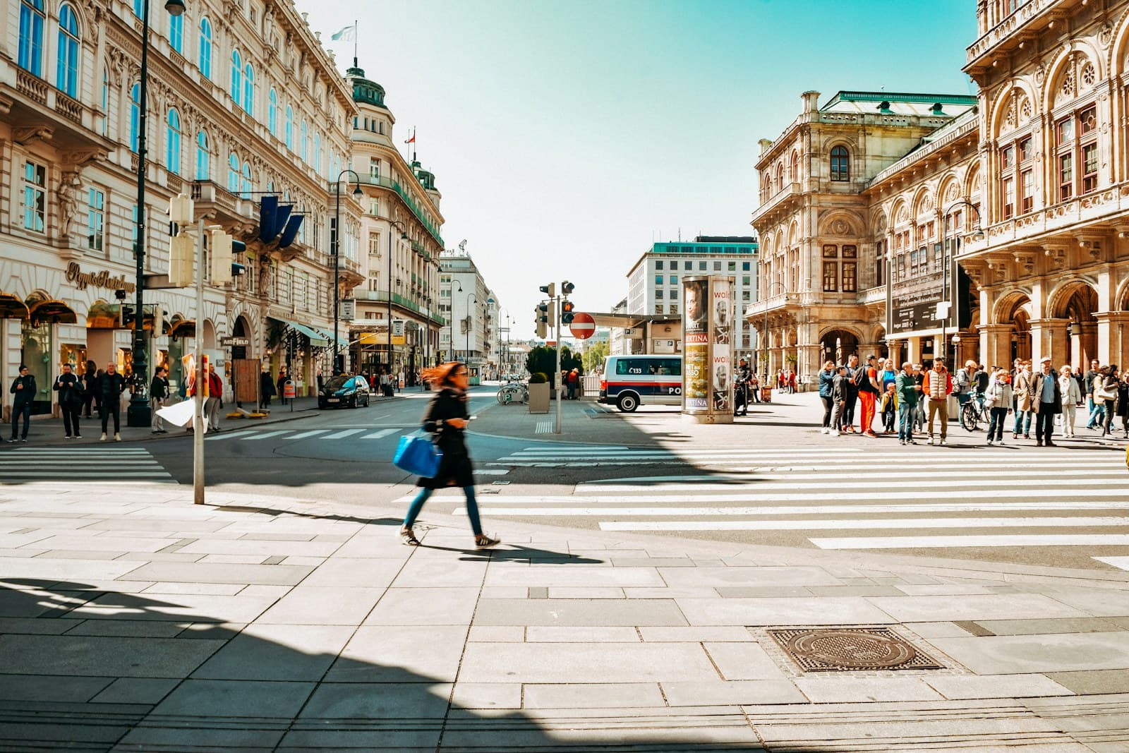 Vienna: people walking on pedestrian lane during daytime