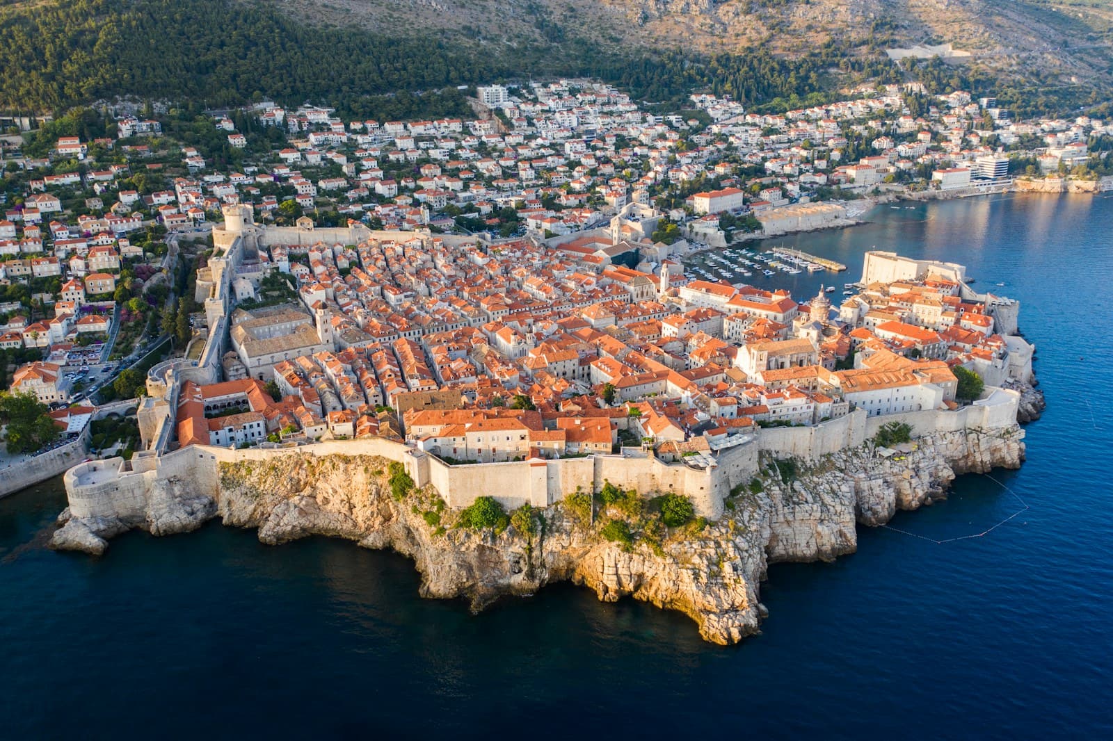 Croatia: aerial view of city buildings near body of water during daytime